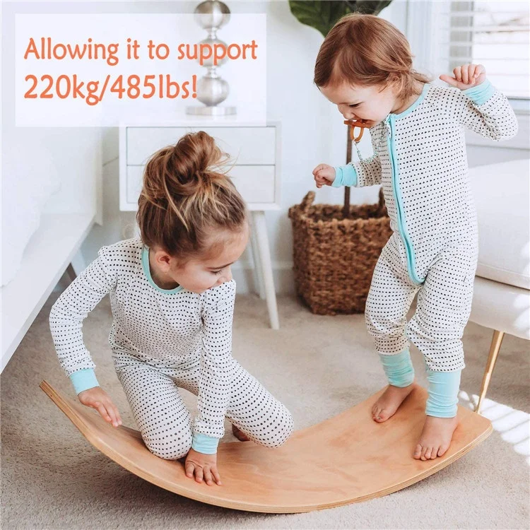 Children Balance Toy Seesaw Yoga Board Wooden Balance Board Kids Trainer Plywood Fitness Curved Board Fitness Indoor Outdoor