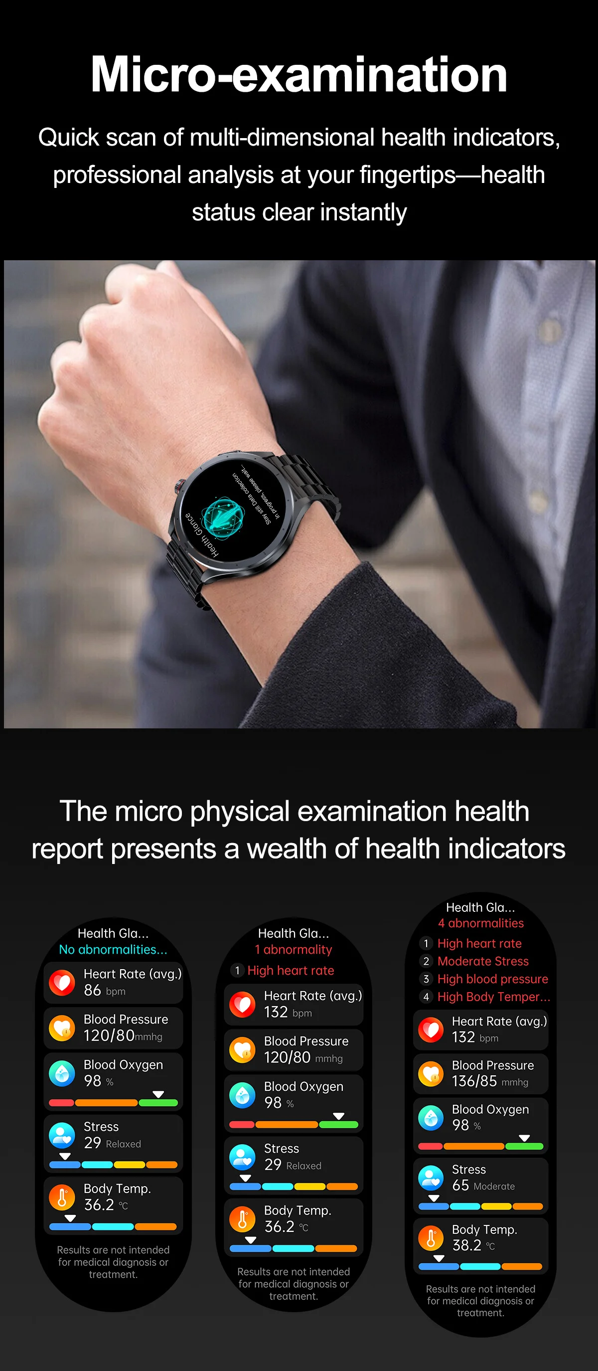 2026 Neue Körperfettanalyse Gesundheits-Smartwatch EKG+PPG Harnsäure Blutdruck Blutsauerstoff Uhr Anruf-Smartwatch für Männer Frauen – Detail 10
