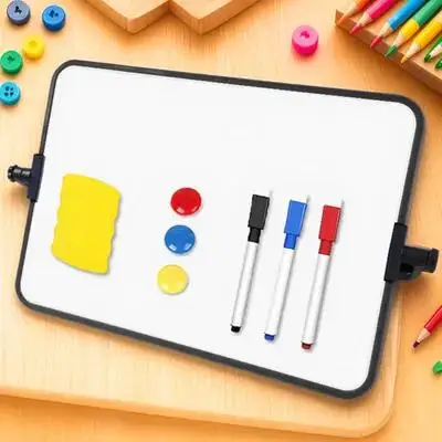 مجموعة واحدة من السبورة البيضاء المكتبية مع ممحاة الرف والأقلام سهلة الكتابة للمسح للمنزل والمكتب والمدرسة المنظمة للقيام بقائمة #6