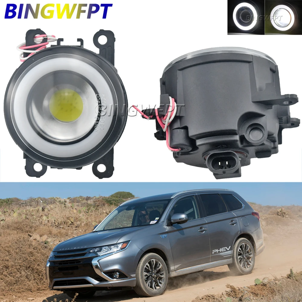 2 Pieces Car Front Fog light Angel Eye For Mitsubishi Outlander II CW_W Closed Off-Road Vehicle 2006-2012