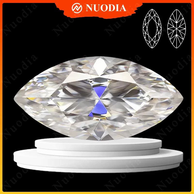 Super White D Colorless Moissanite Stone Marquise Cut 0.5-3.0ct VVS1 Moissanita Loose Gemstone Pass Tester with GRA Certificate