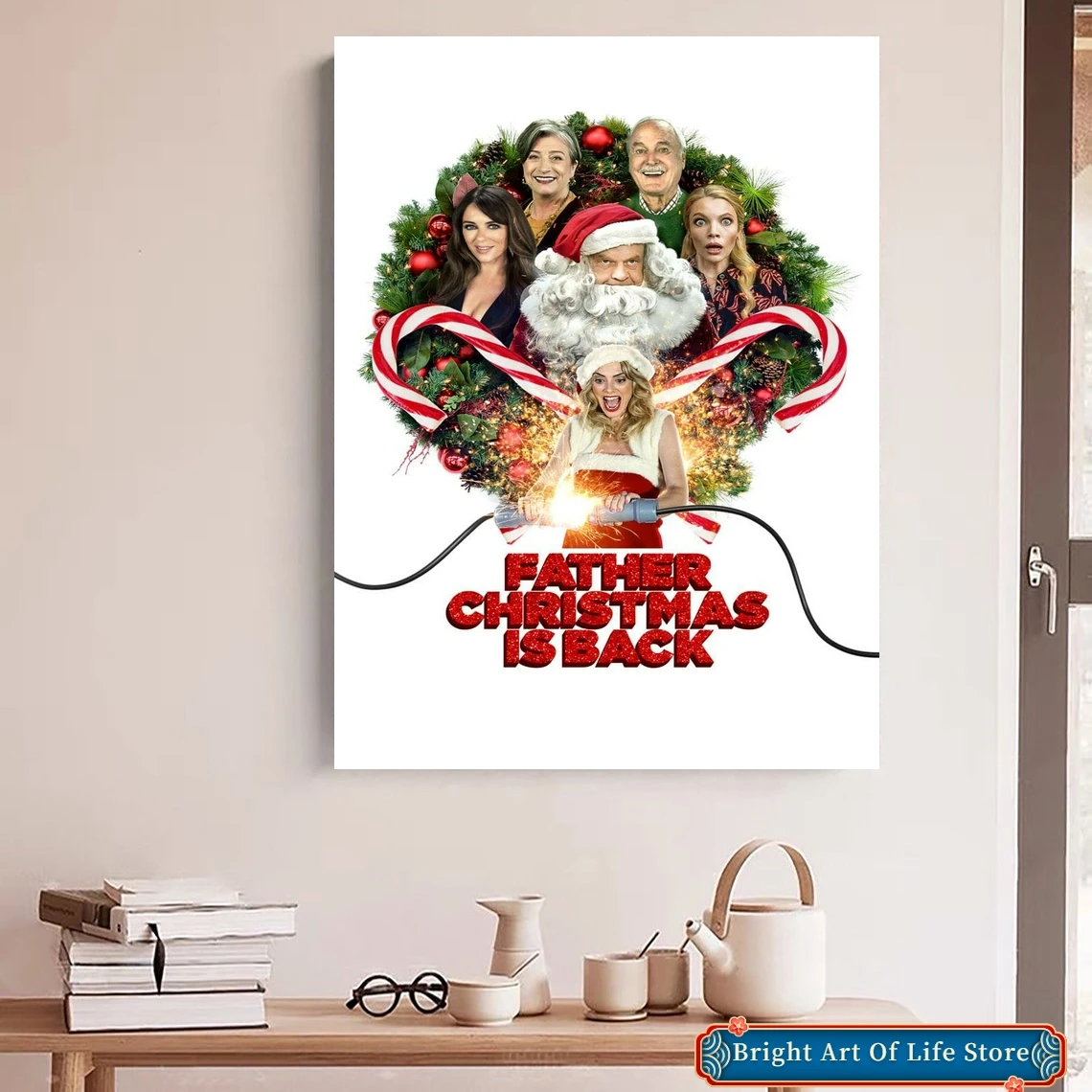 Father Christmas Is Back (2021) Movie Poster Art Cover Star Photo Print Apartment Home Decor Wall Painting (No Frame)