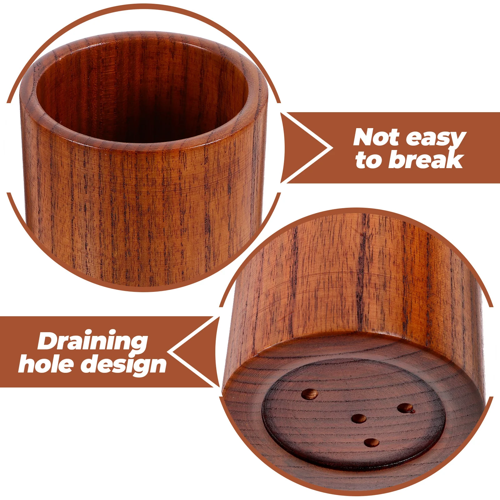 

Natural Wood Chopstick Holder Multi Functional Kitchen Utensil Holder Draining Design Compact Cutlery Organizer for Countertop