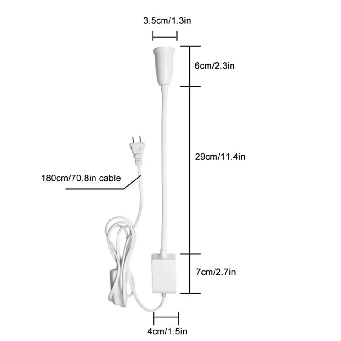 E27 Bulb Replaceable Magnet Sewing Machine Gooseneck Working Lamp Magnetic Base Flexible Plug Lighting for Quilting Dormitory