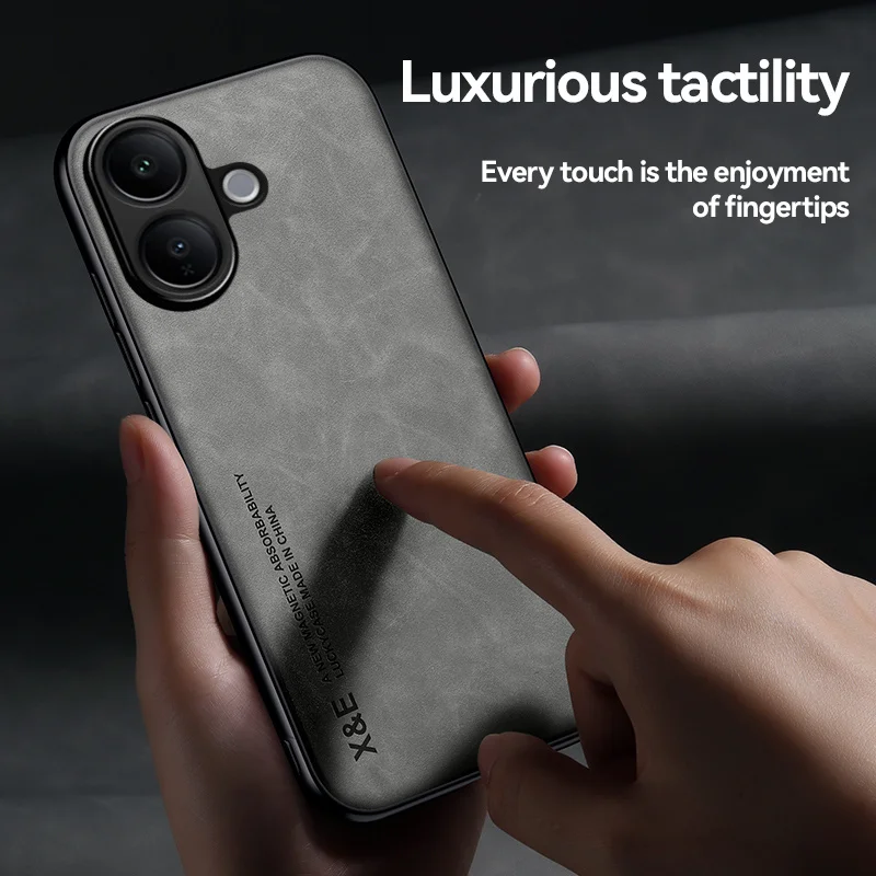 Funda magnética a prueba de golpes con sensación de piel para Vivo V60 Lite 5G V60, Funda protectora trasera, Funda