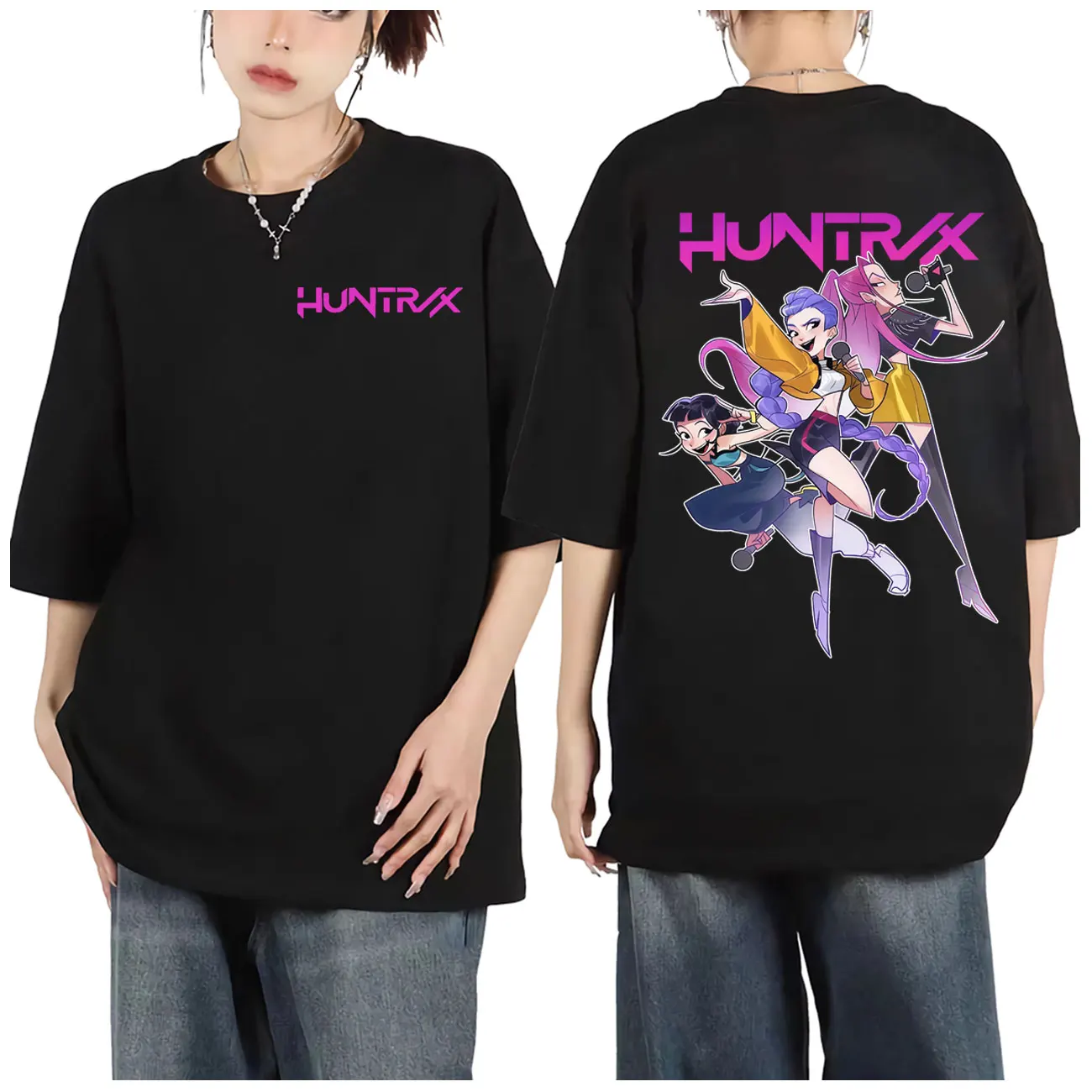 

KPop Demon Hunters Cartoon T Shirt Men Women Clothing High Quality Fashion T-shirt Summer Casual Cotton Short Sleeve T-shirts