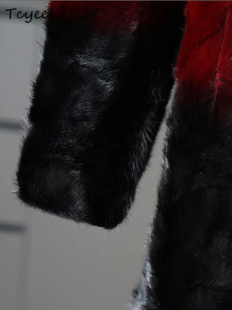 Tcyeek 100% Nertsenbontjas Dames Winterkleding Echt bontjas Vos Bontkraag Damesjas Nieuw in Bovenkleding 2025ônто =) =)