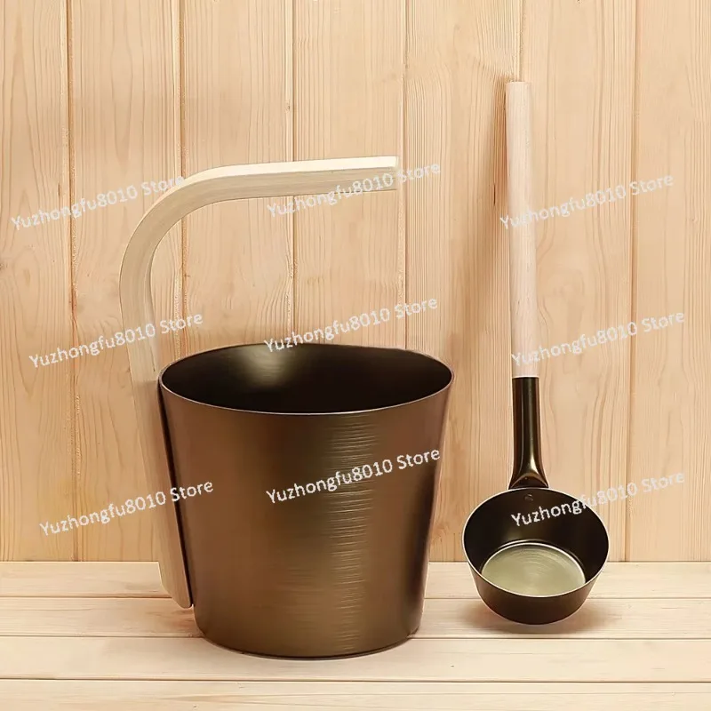 Anodizing  5L  Sauna Bucket and Ladles Sauna Room  High Quality Sauna Accessories