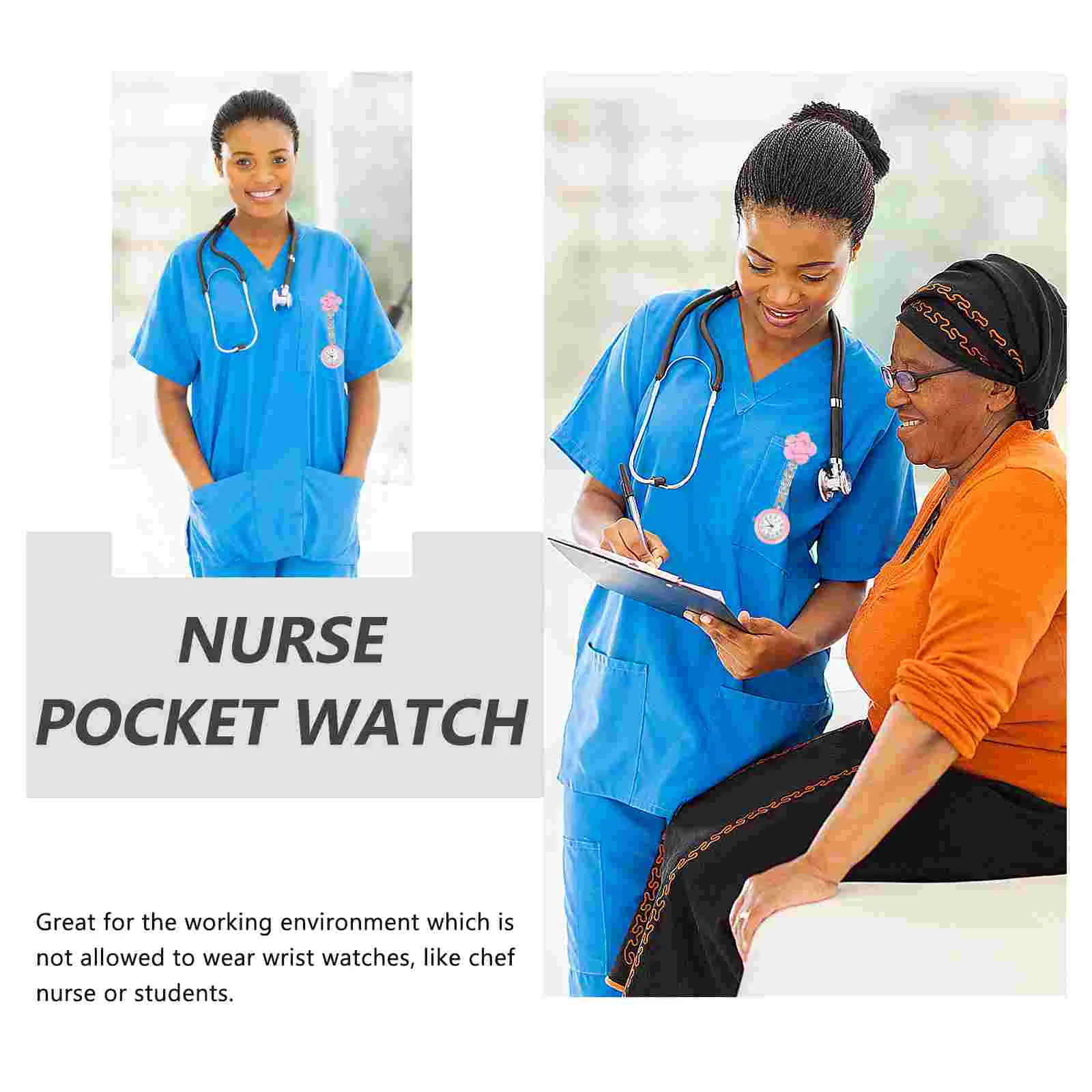 Nurse Chest Watch Retractable Hanging Pocket Badge Quartz Movement Student Alloy Adorable