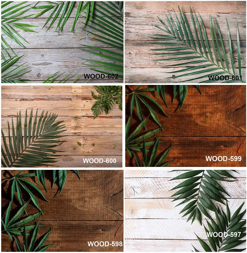 

Wooden Planks Leaves Boards Backdrops Photo Baby Portrait Party Flowers Wall Decoration Studio Banner Photocall Backgrounds