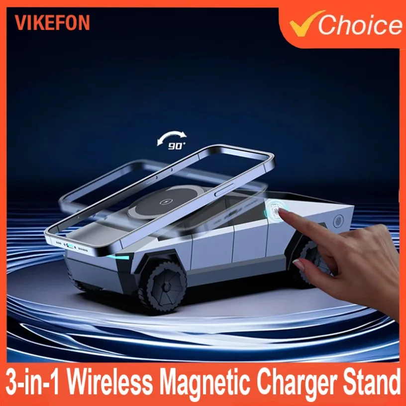 

3-in-1 Wireless Magnetic Charger Stand Desk Fast Charging Car For Magsafe iPhone 16 15 14 13 12 Apple Watch 10~2 SE AirPods Pro