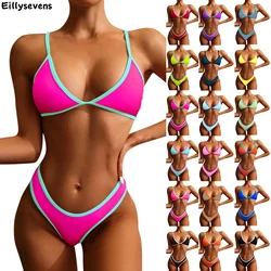 bikini 2024 women in multiple colors sexy color-blocked split bikini push-up swimsuit 2-piece set Sports Sexy Bikini Lingerie