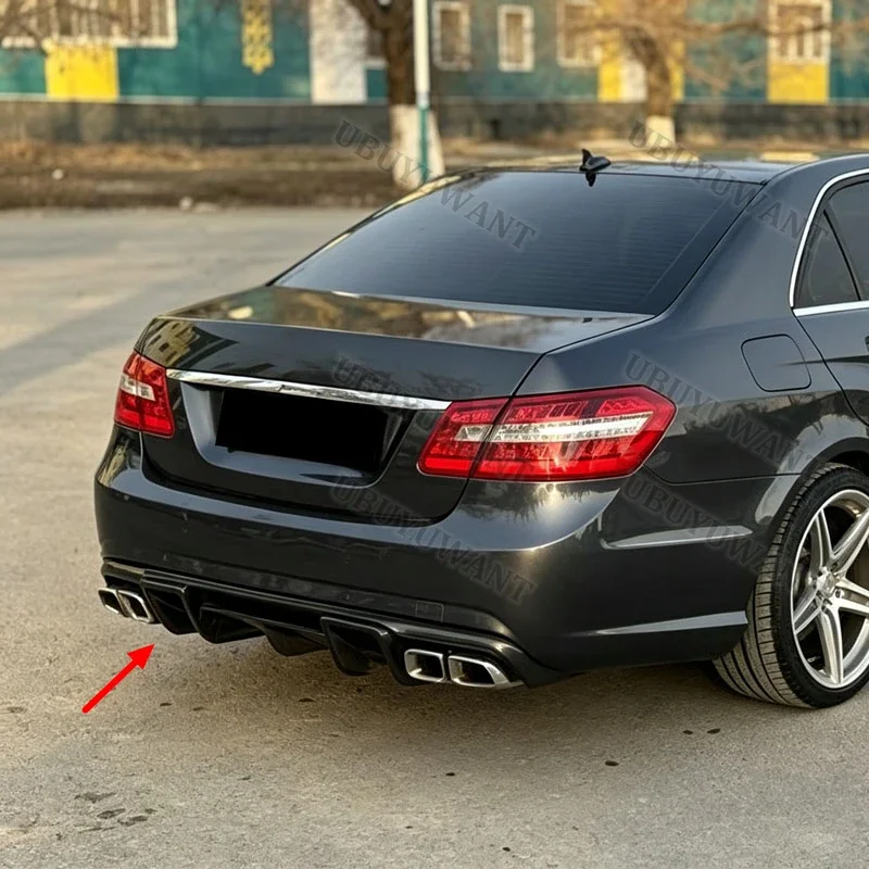 Für Benz W212 E63 A M G E500 E550 4-Türer Sport 2009-2013 R-Style Hecklippe Auto-Heckstoßstangen-Diffusor Heck-Spoiler