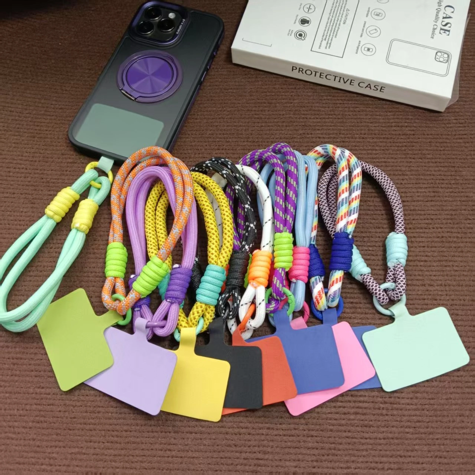

Phone Lanyard Wrist Strap + Case Connector- Universal Anti-Slip Anti-Fall Phone Case Accessory Portable Pendant