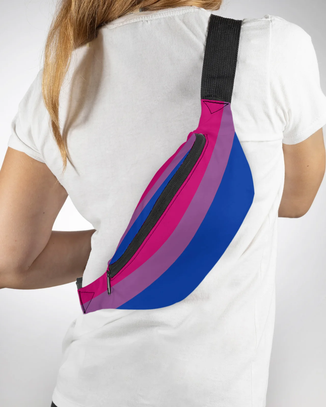 Pride Rainbow Stripe-cartera para hombre y mujer, riñonera grande con cinturón para teléfono, cartera impermeable con forma de plátano