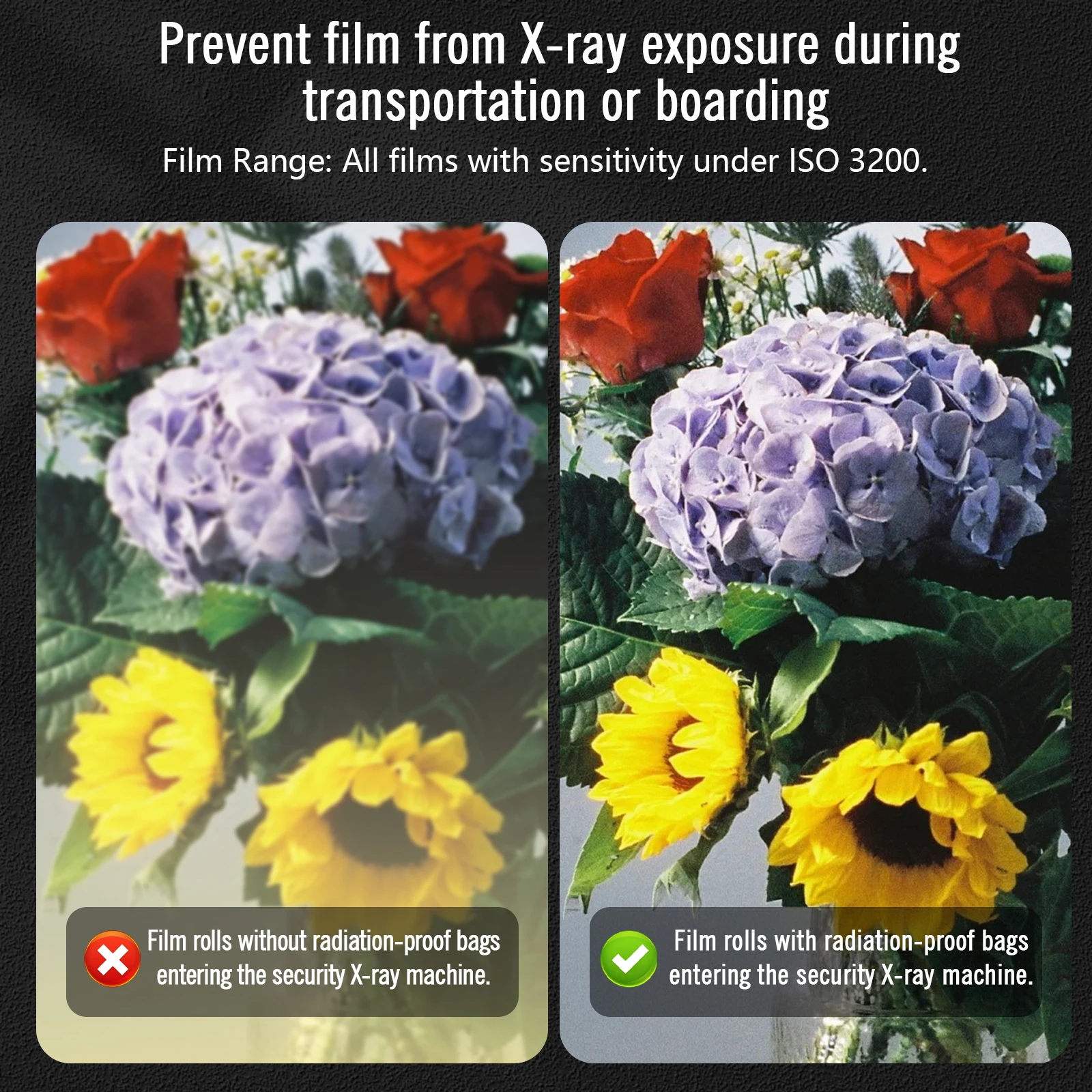 ETone المهنية مقاوم للماء فيلم الحرس المضادة للأشعة السينية الرصاص احباط حقيبة ل 2 قطعة 4x5 فيلم أو 135/120/620 حامي الكاميرا تنسيق الأوسط