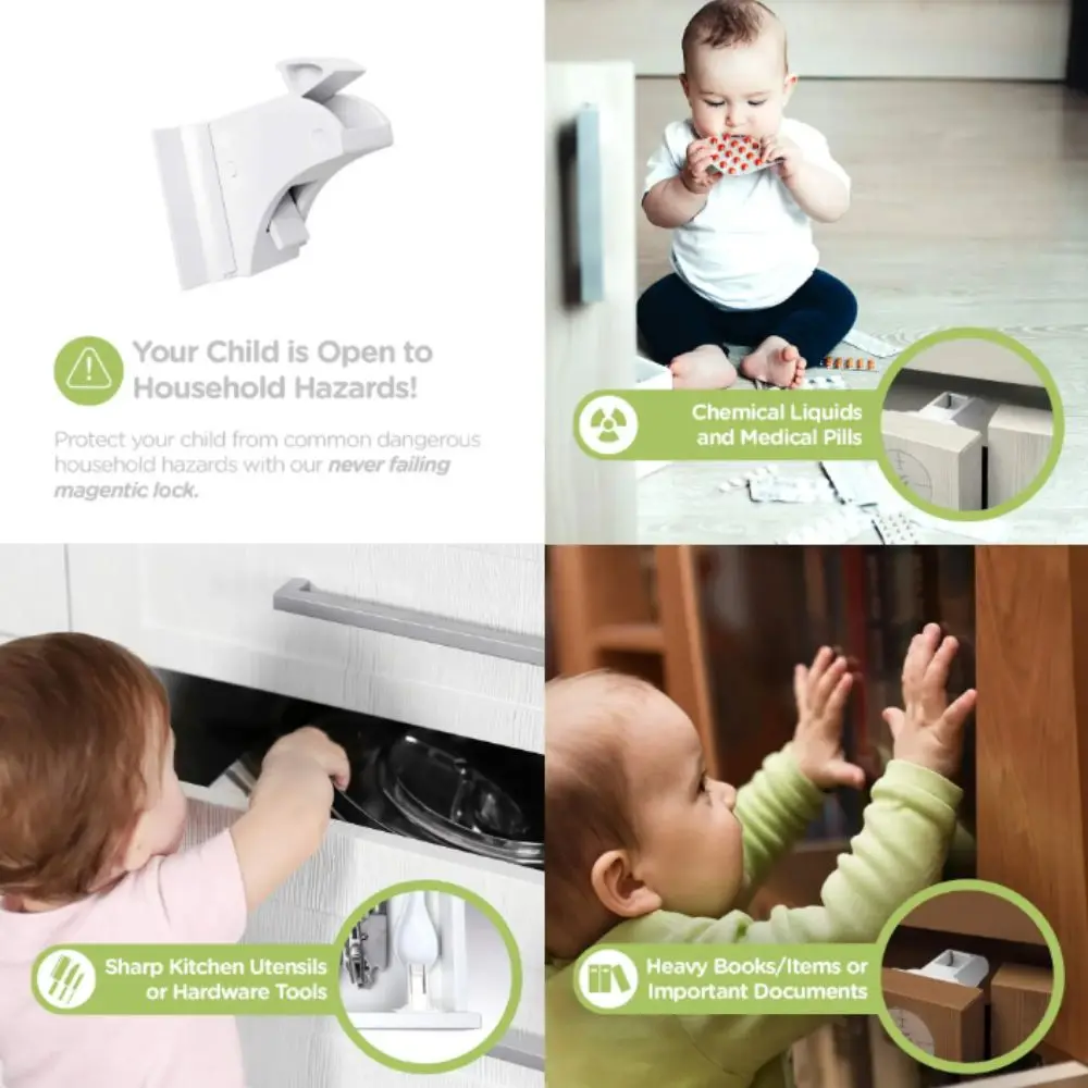 Self-adhesive Magnetic Child Lock Invisible Lock Magnetic Locks Baby Safety Lock Screw Fixed Safety Accessories
