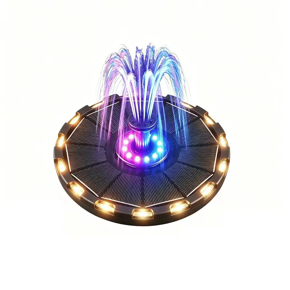 2026 16cm Solar Panel Floating Fountain With Color LED For Backyard Pool Small Pond Decor