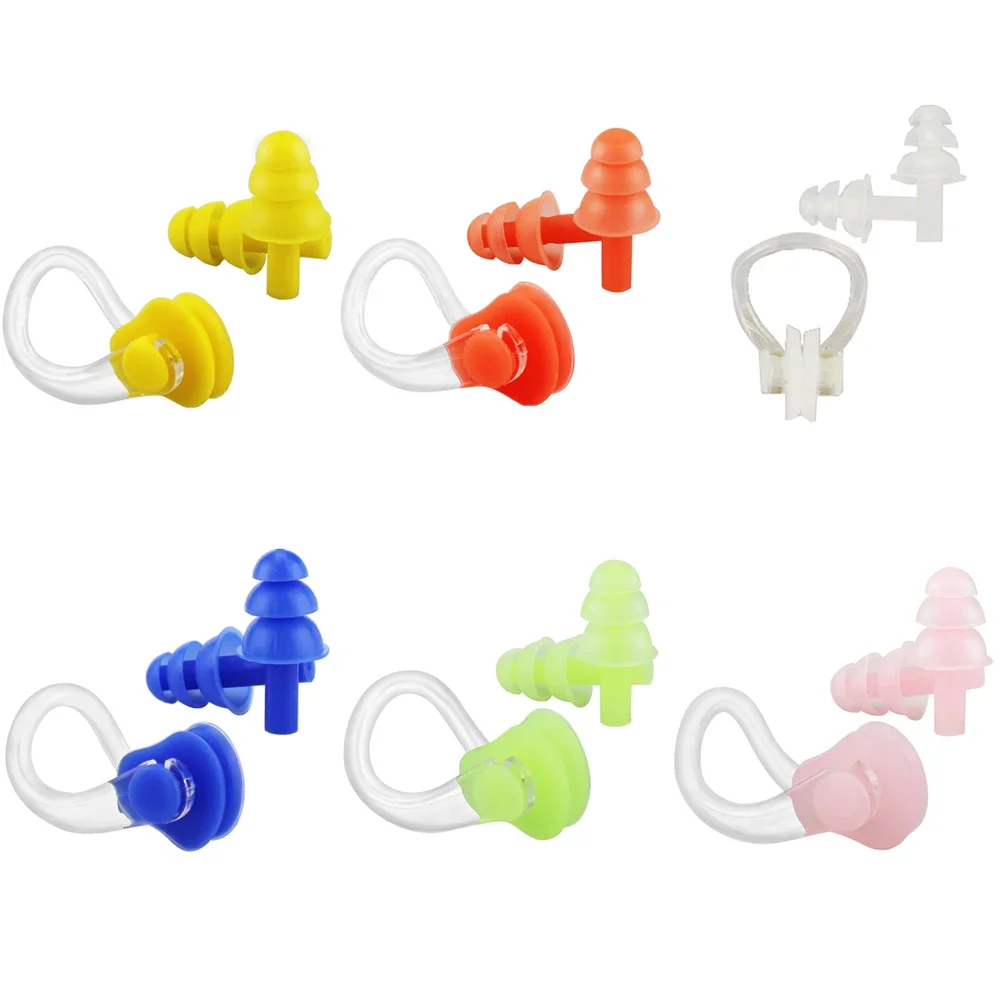 New Practical high quality Waterproof Silicone Swimming Nose Clip Plugs,for Adults Children Age 7+ for Diving Training,10 Sets
