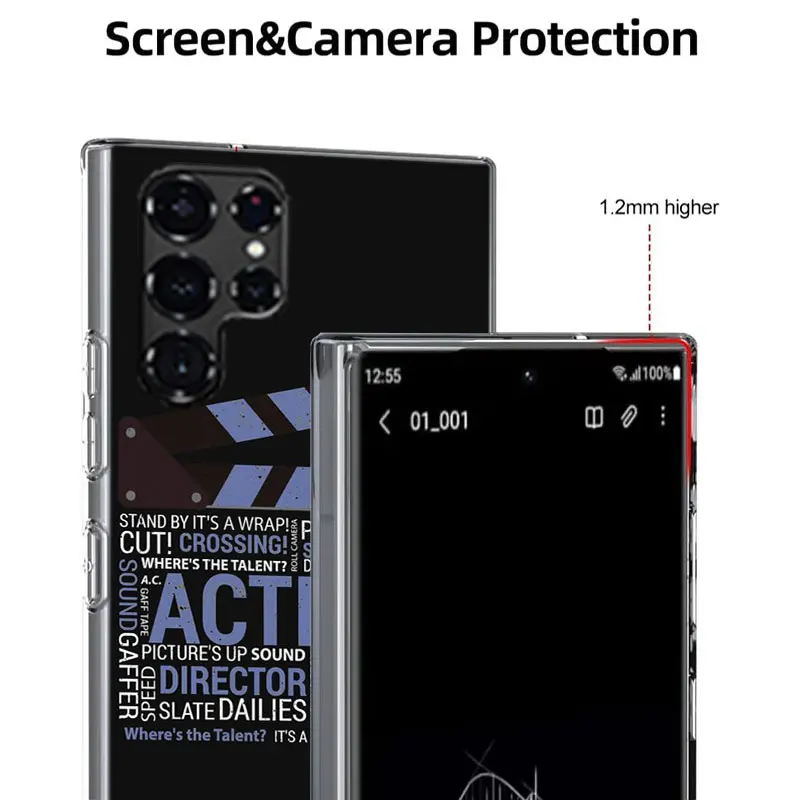 Clapper Board Film Movie Maker Coque For Samsung S23 S22 S24 Ultra 5G TPU Phone Galaxy Cover S21 S20 FE S10 Plus S10E S9 S8 S7 E