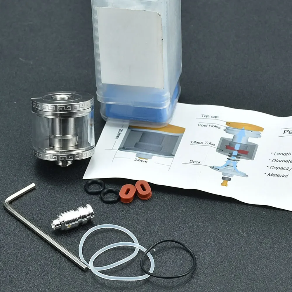 Wolfcoolvape 510 Vape Siphon Tank Adapter for 18mm 22mm 24mm BF RDA RTA Atomizer 316 Stainless Steel 4ml 24mm Vape Mod