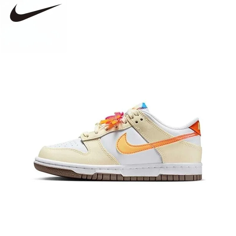 

Nike Dunk Low GS Beach Sneakers, Leather Upper Gum Rubber Sole Youth Casual Skate Shoes IB8891-191