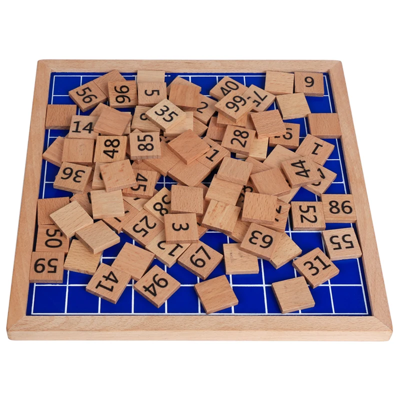 Montessori Teaching Aids Mathematics 1-100 Counting Kids Wooden Toys Digital Board Plate Educational Math Toy Gifts for Children