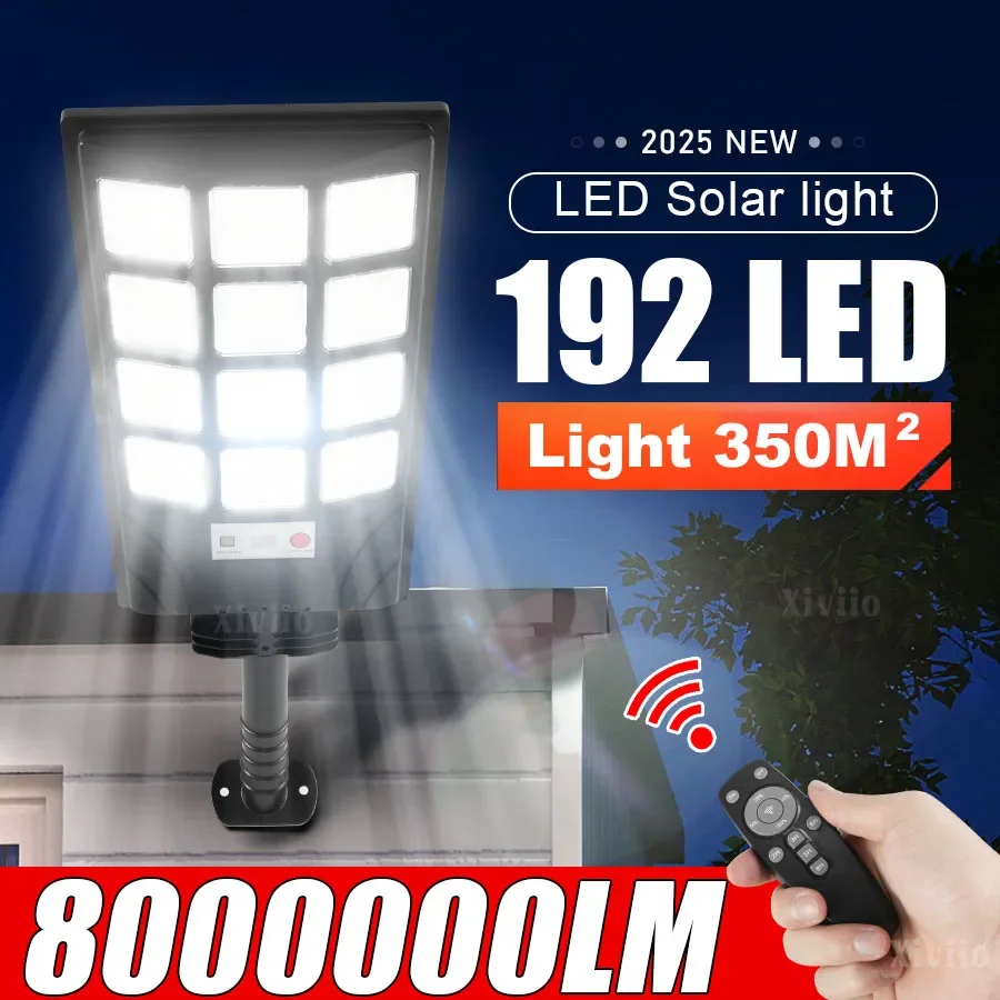 Pop 800000LM Newest Solar Light Outdoor LED Solar Street Lamp Sunlight Motion Sensor Remote Lights Control Function Garden Wall