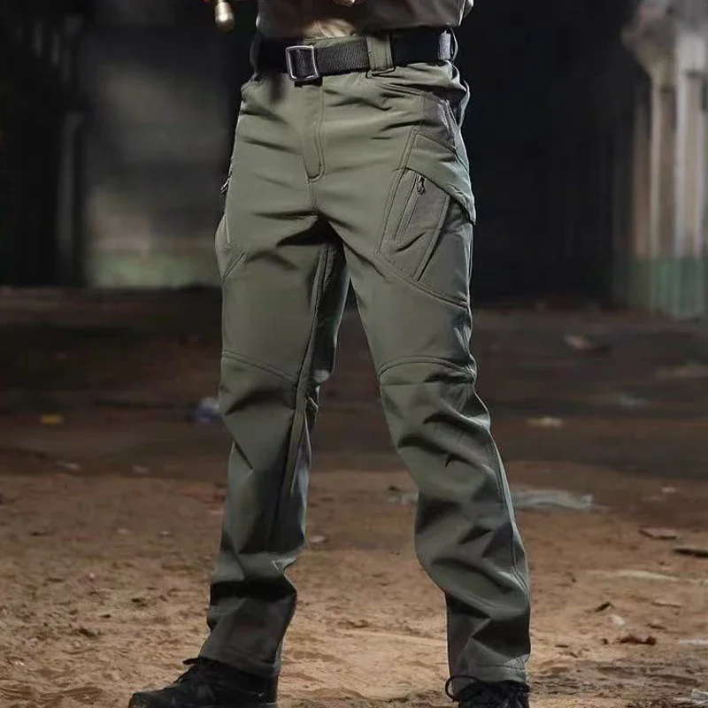 

Men's Winter Military Fleece Tactical Sharkskin Cargo Pants Camping Hiking Climbing Trekking Waterproof Outdoor Trousers 5XL