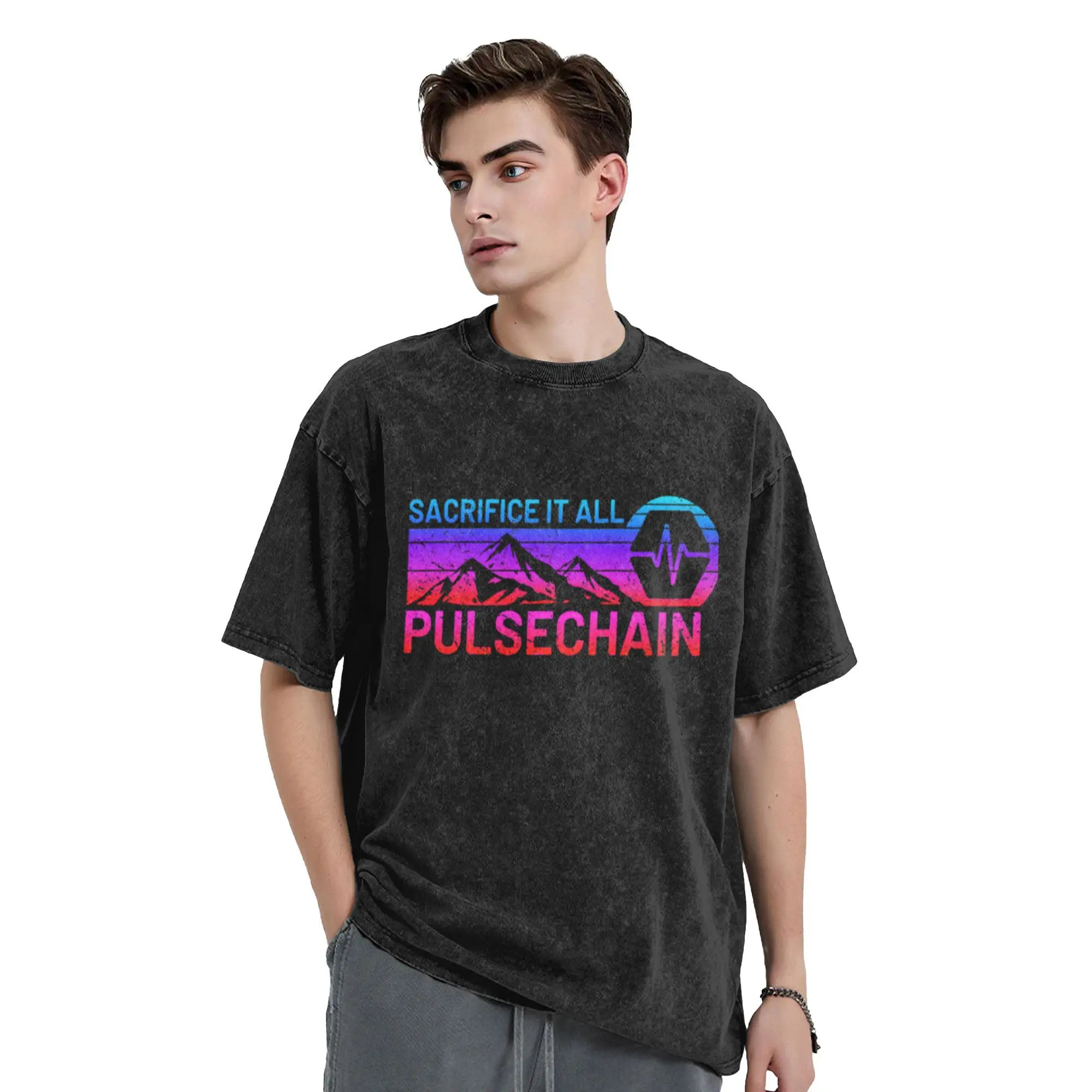 PulseChain Crypto HEX Cryptocurrency PLS Sacrifice It All  Unique Cool A Vintage Oversized Cotton Unisex T-Shirts