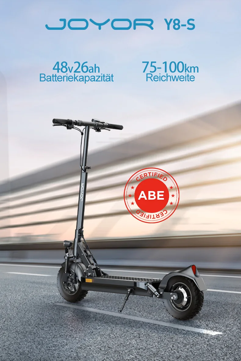 Joyor Y8-S ABE Elektroroller für Erwachsene mit 10-Zoll-Reifen 48V26AH Akku City Faltbarer Erwachsenen-Scooter – Detail 1