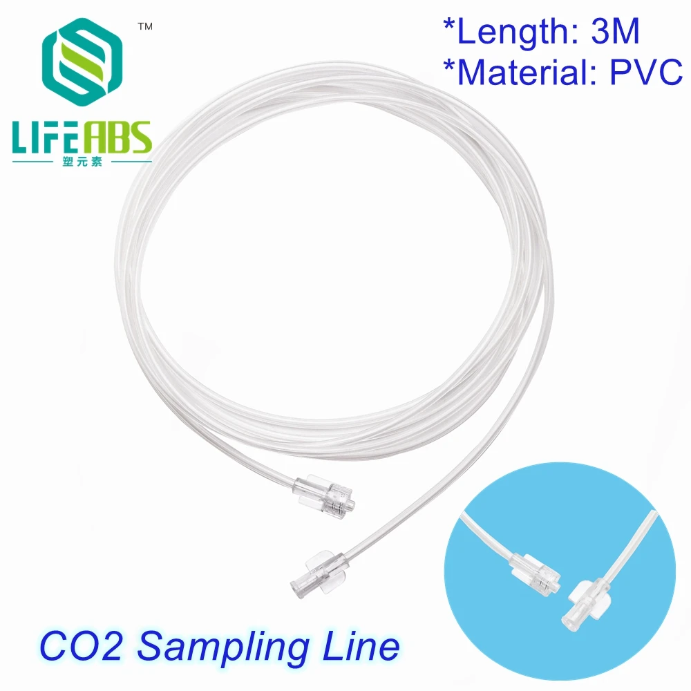 Luer Female and Luer Male Connector Disposable Medical Pvc Co2 Sampling Tube Disposable Sampling Tube for Ecto2 Module