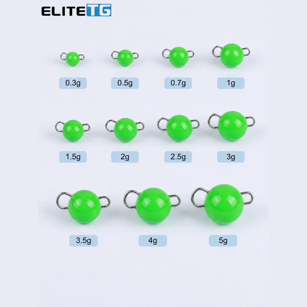 Elite TG 10 Stück 0,3-3g Farbige Wolfram Cheburashka Gewichte für Höhere Sensibilität beim Angeln – Detail 6