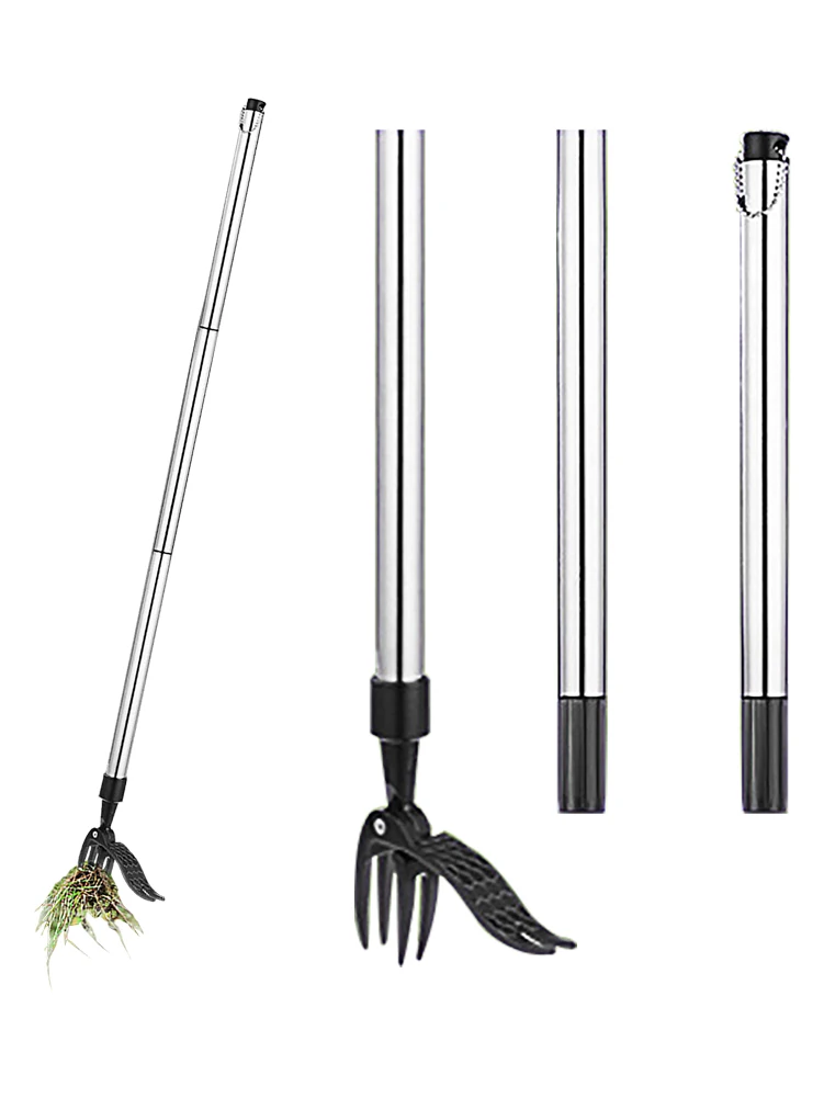 Root Pulling Gardening Tools Rust Proof Backyard Weed Puller With Foot Pedal Long Handle Without Bending Stand Up Manual