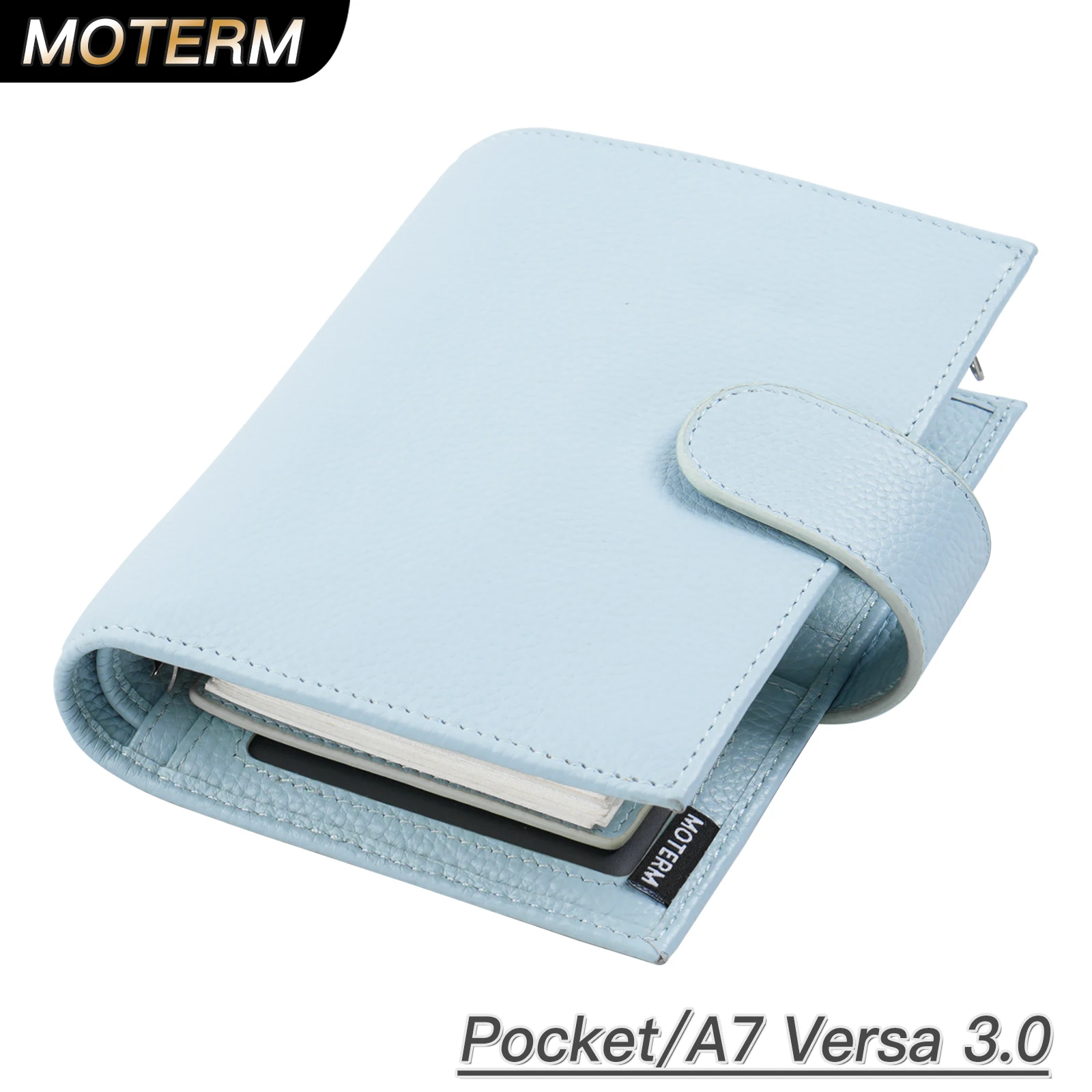 Moterm Pocket Versa 3.0 Organizer with 19 MM Rings Pebbled Style Planner Wallet Multifunctional Agenda Diary Journal Notepad