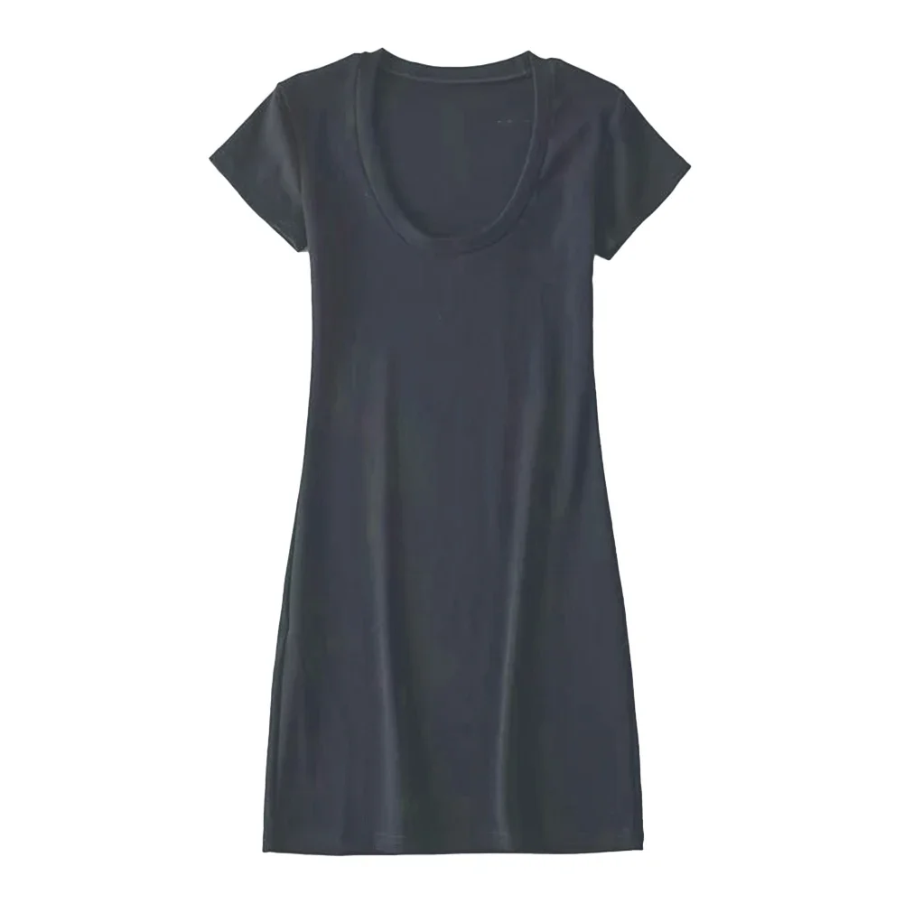 ผู้หญิงเซ็กซี่ Pure Lust สั้น Fit Chili สาวชุดลําลองสีทึบฤดูร้อนชุดวันหยุดทุกวัน U-คอชุดแขนสั้น