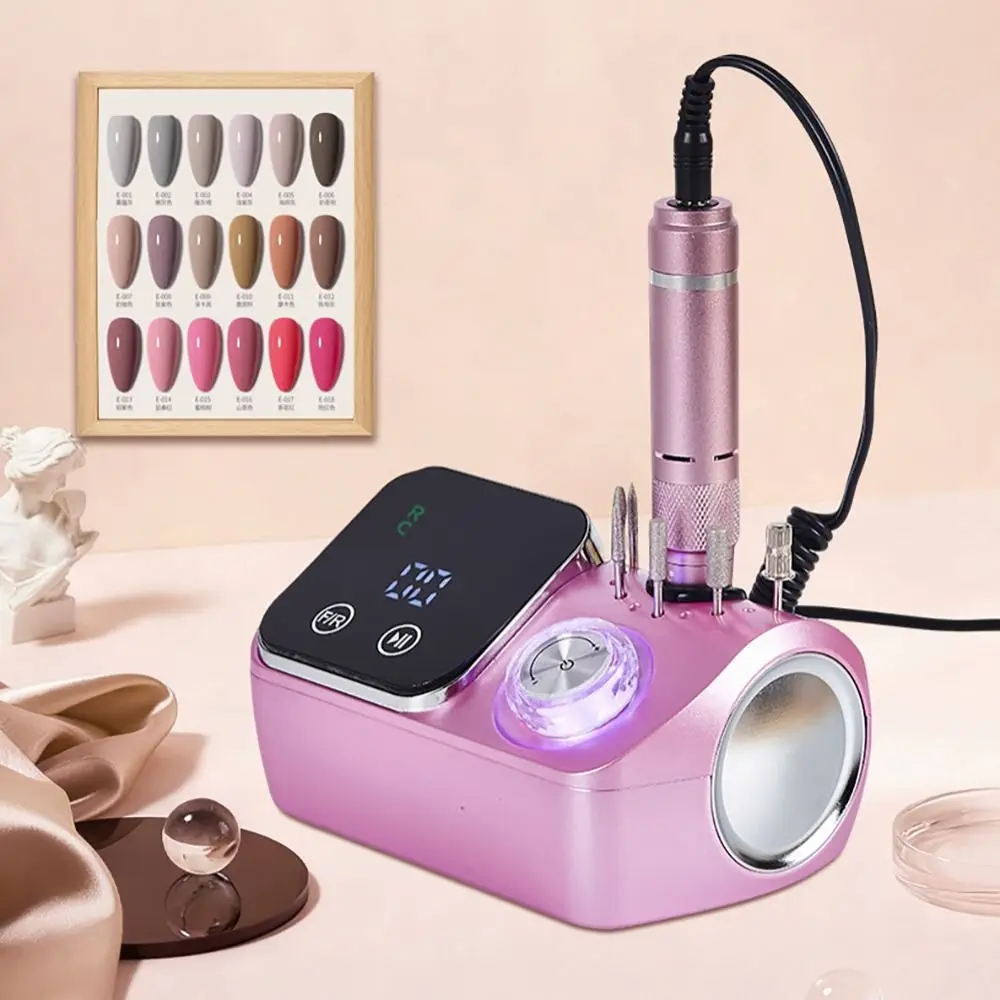 Portable ABS Electric Nail Drill Machine Pink 45000RPM Nail Drill Machines Rechargeable LCD Display HighSpeed Nail Drill Home