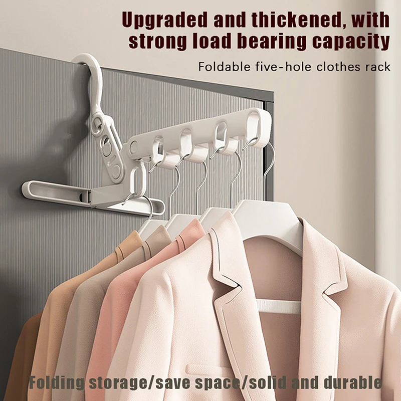 2pcs Hanging Rack With 5 Holes For Hotel Camping Portable Foldable Travel Hanger Folding Clothes Drying Rack Travel Hangers