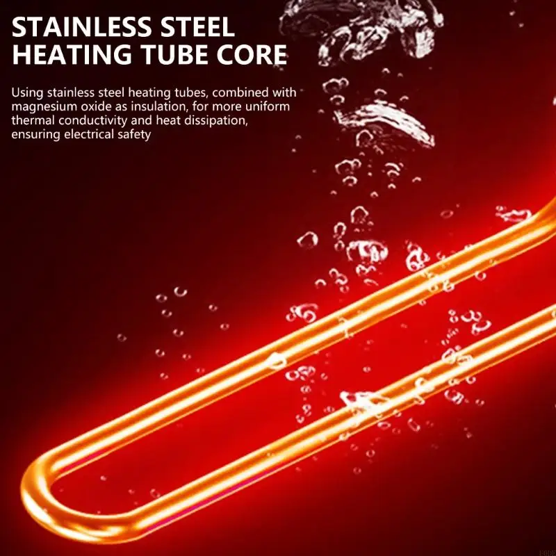 1500W Bucket Immersions Heater Safe Stainless Steel Texture Fast Heating Rod Quick Heating Rod High Power Heating