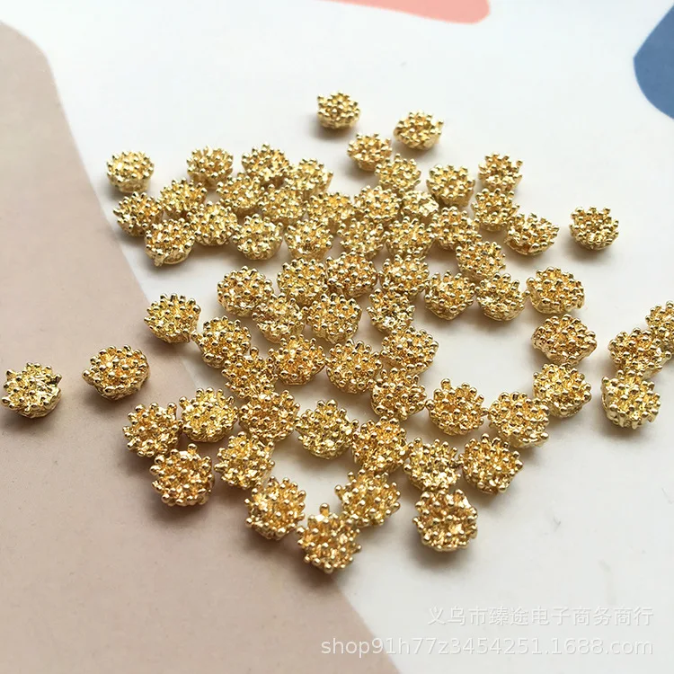 10pcs Gold Flower Heart Flower Stamen Flower Head Metal Accessories Diy Handmade Earrings For DIY Jewelry Making Accessories