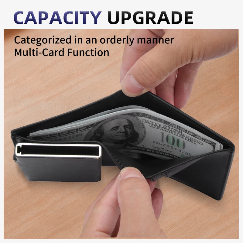 Auto Eject Cards Holder Coin Organizer Men Purse Wallet Gift For Volkswagen VW Golf GTI Polo Passat Scirocco Tiguan Jetta T-ROC