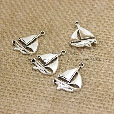 Free Shipping 50pcs 18*24mm Antique color Sailing Boat Charms Pendants sold per packet