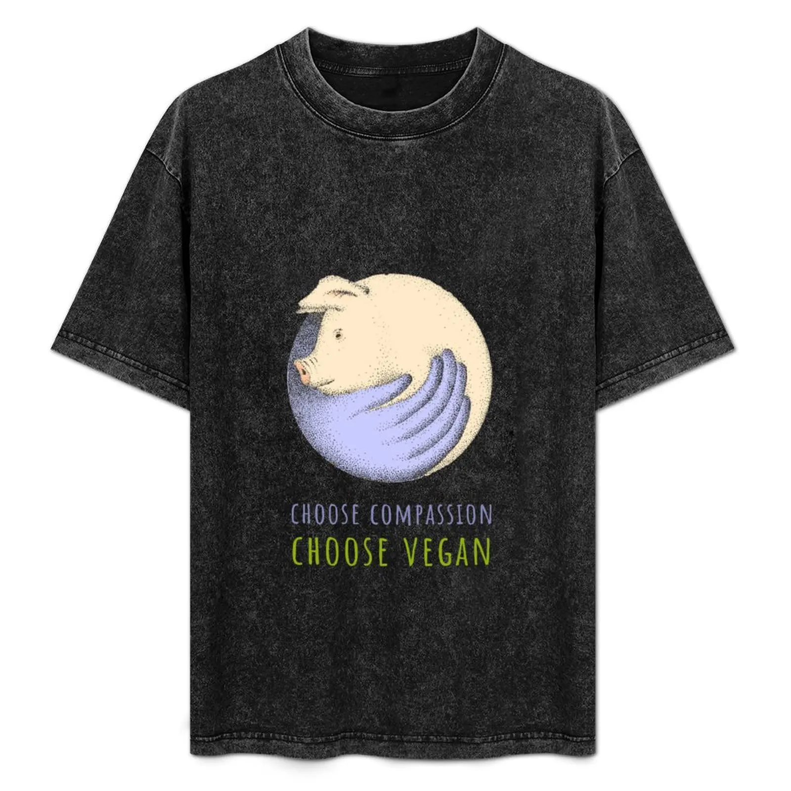 Choisissez la compassion, choisissez le t-shirt vegan sportif basique à manches courtes