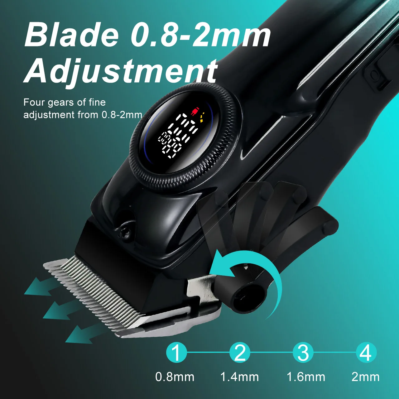 Solimpia Professional Hair clipper Adjustable Hair Cutting Machine USB Charging LED Display Hair Trimmer for Men