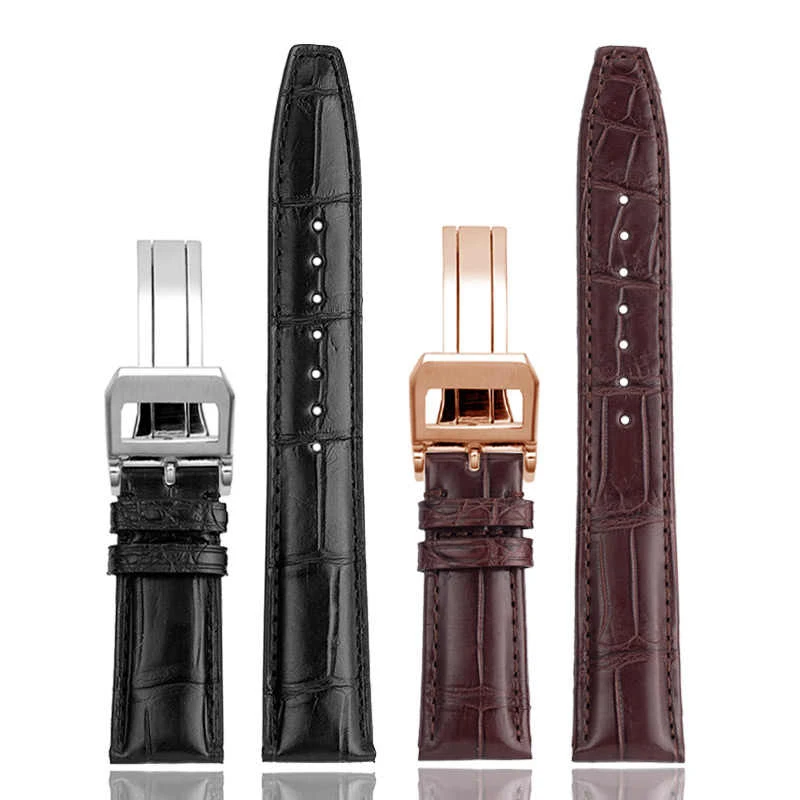 Crocodile leather Watch strap for IWC Pilot Portugal 7 Timing Portofino Leather Watch Band Men and Women 20mm 21mm 22mm Bracelet