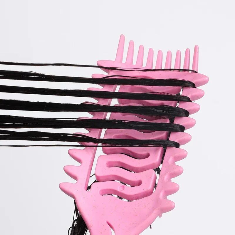 Curl Define Styling Brush for Tangled Hair Hollow Nylon Bristle Detangling Comb Shaping & Defining Curls Hairdressing Tool