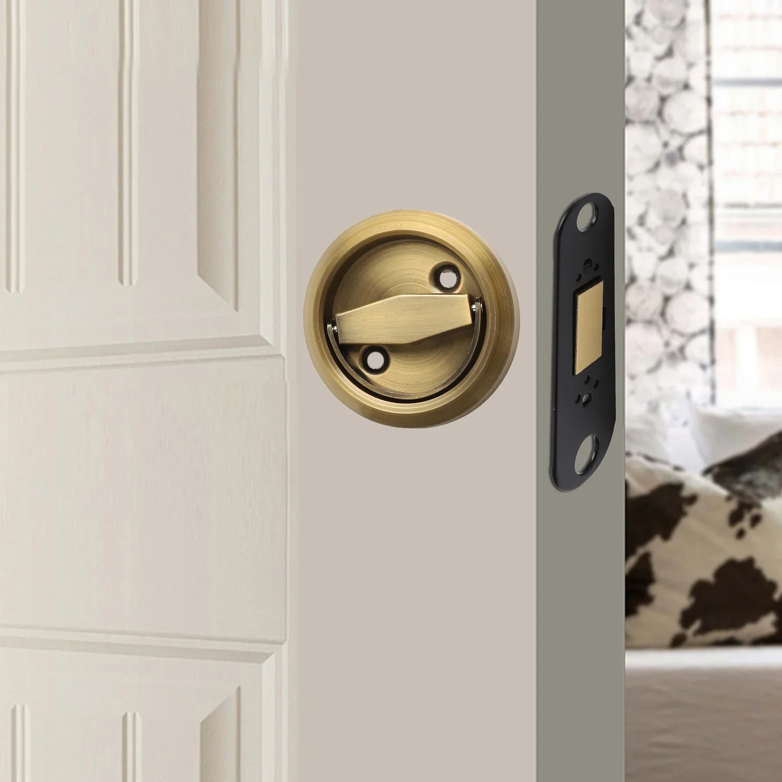 Stainless Steel Door Lock Handles Sleek Design for Cabinets and Sliding Doors Complete with Installation Screws