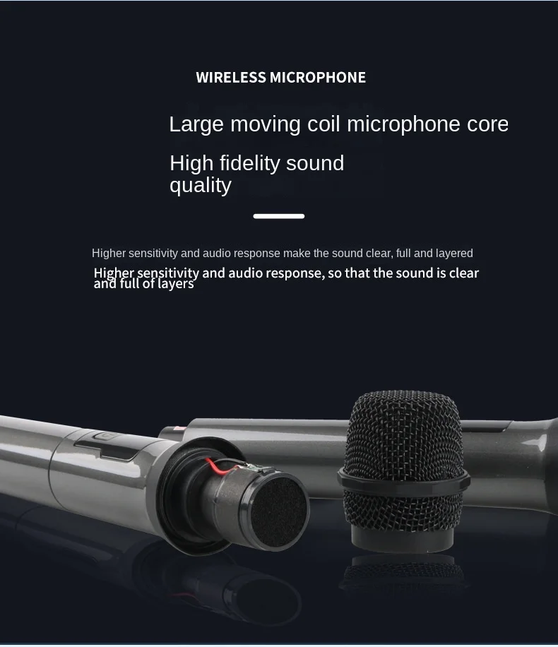 Wireless Microphone UHF Fixed Frequency Professional Microphone for Party Karaoke Church Show Meeting (Battery Not Included