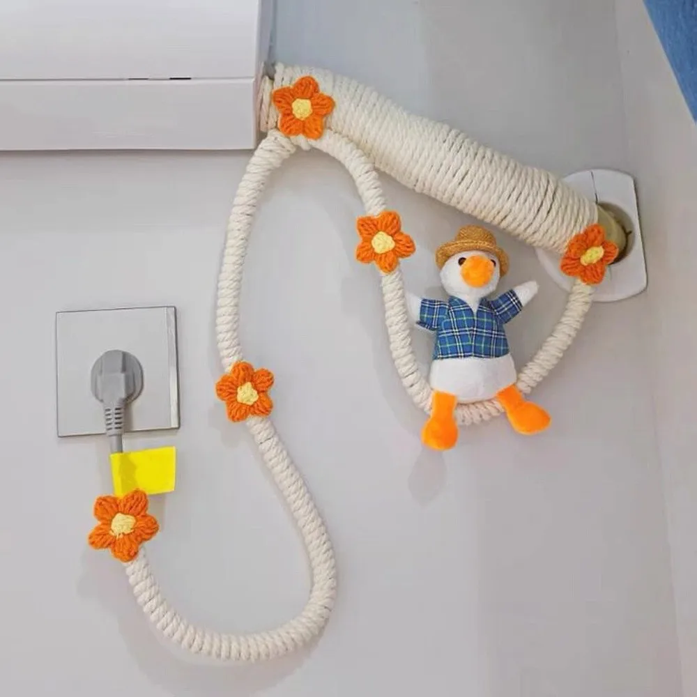 

Cartoon Air Conditioner Pipe Decoration Duck/Panda Handmade Cotton Rope Pipe Cover Hand-Wrapped Cotton Thread