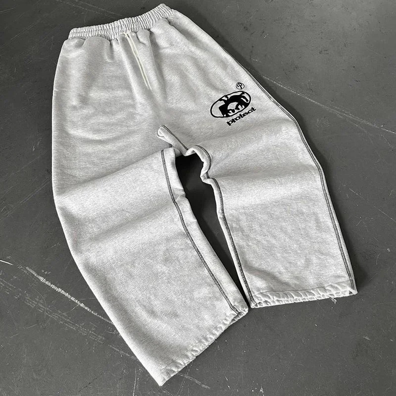 2026 Unisex Y2K Retro American Sports Pants Hip Hop Letter Print Loose Quick Drying Harem Straight Leggings for Men And Women